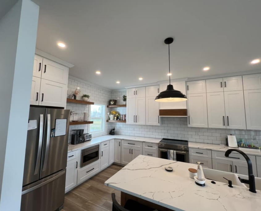 Full Kitchen with White Custom Cabinets