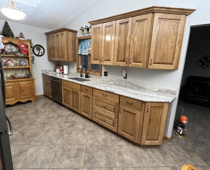 Custom Kitchen with Light Wood Grain