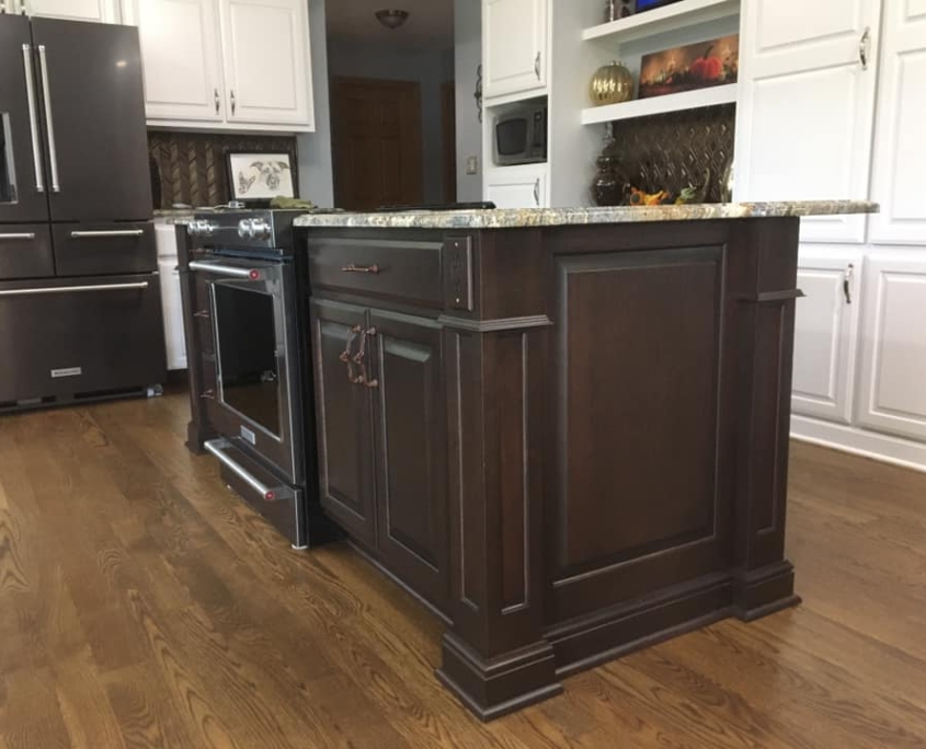 Custom Dark Wooden Kitchen Island