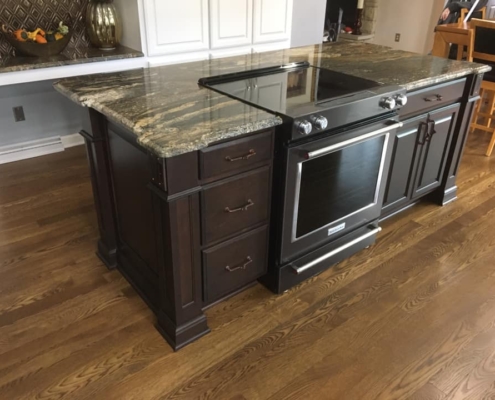 Dark Wooden Kitchen Island