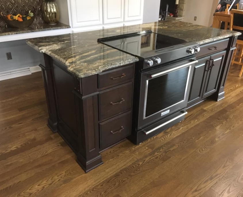 Dark Wooden Kitchen Island