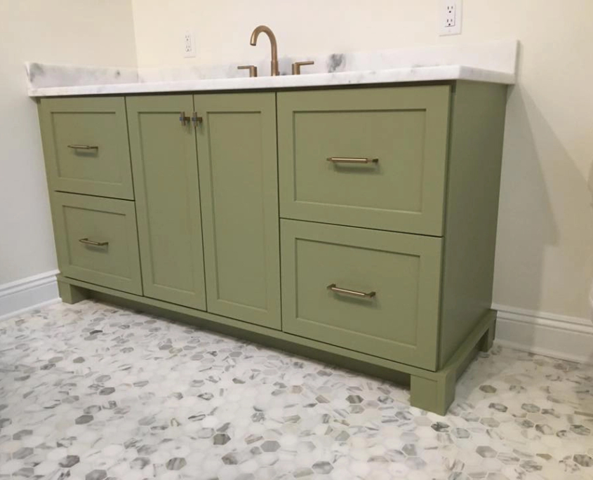 Light Green Custom Bathroom Vanity